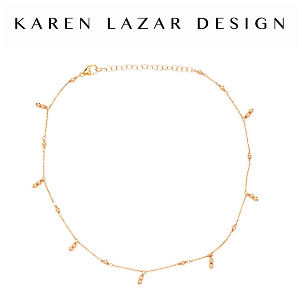 SOLD - Karen Lazar YG Ball and Chain Necklace